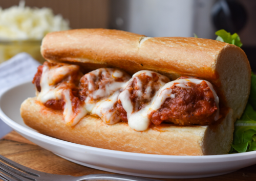 Image: Slow Cooker Meatball Subs.