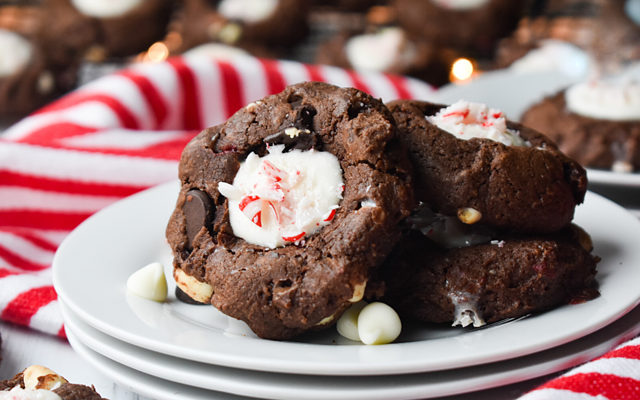 Image: Whole Wheat Chocolate Peppermint Drop Cookies.
