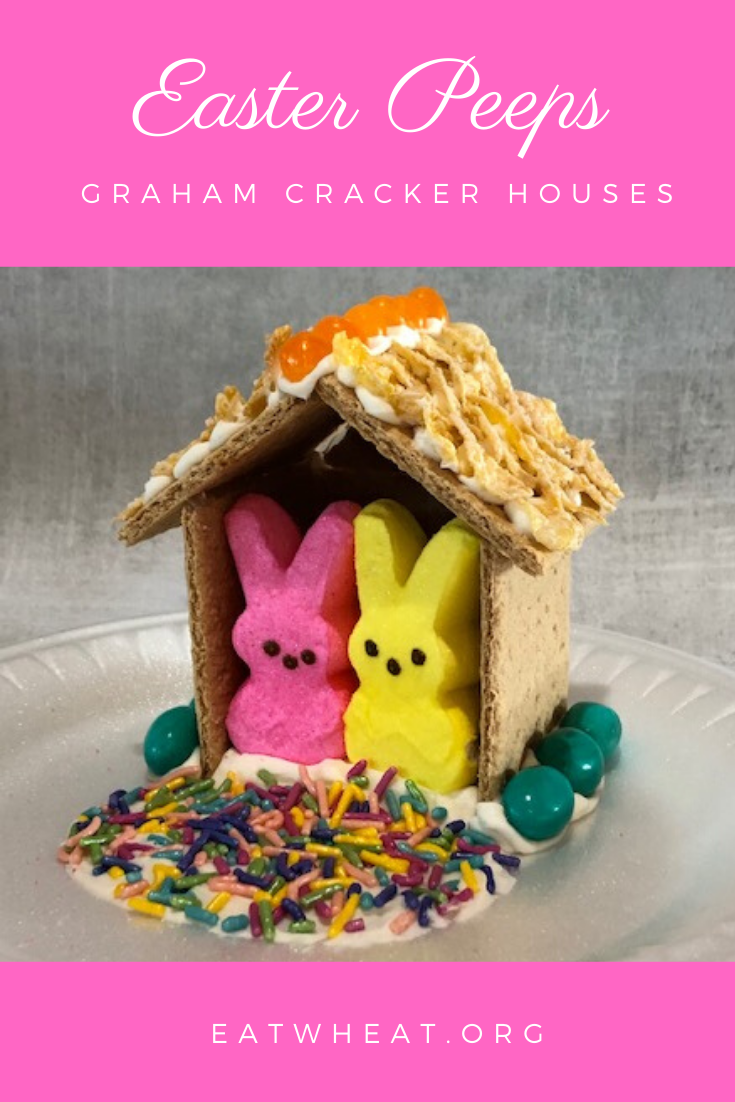 Image: Easter Peeps Graham Cracker Houses.
