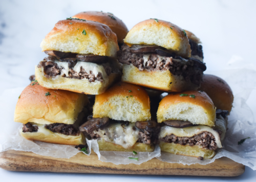Photo: Mushroom Swiss Burger Sliders.