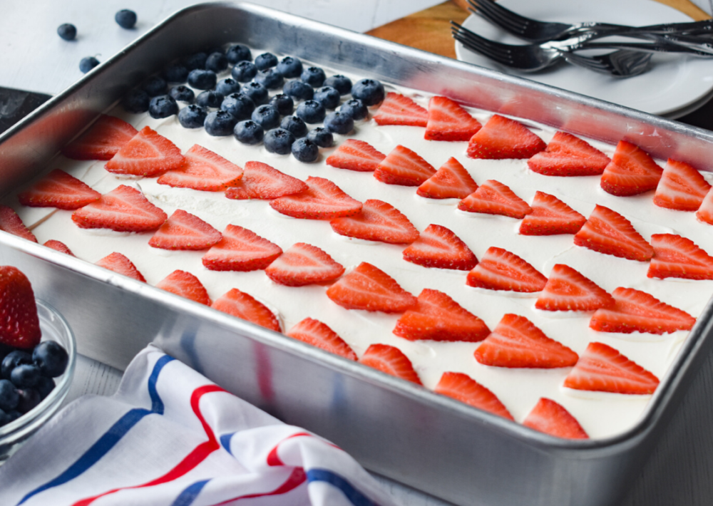 Image: Stars and Stripes Poke Cake.