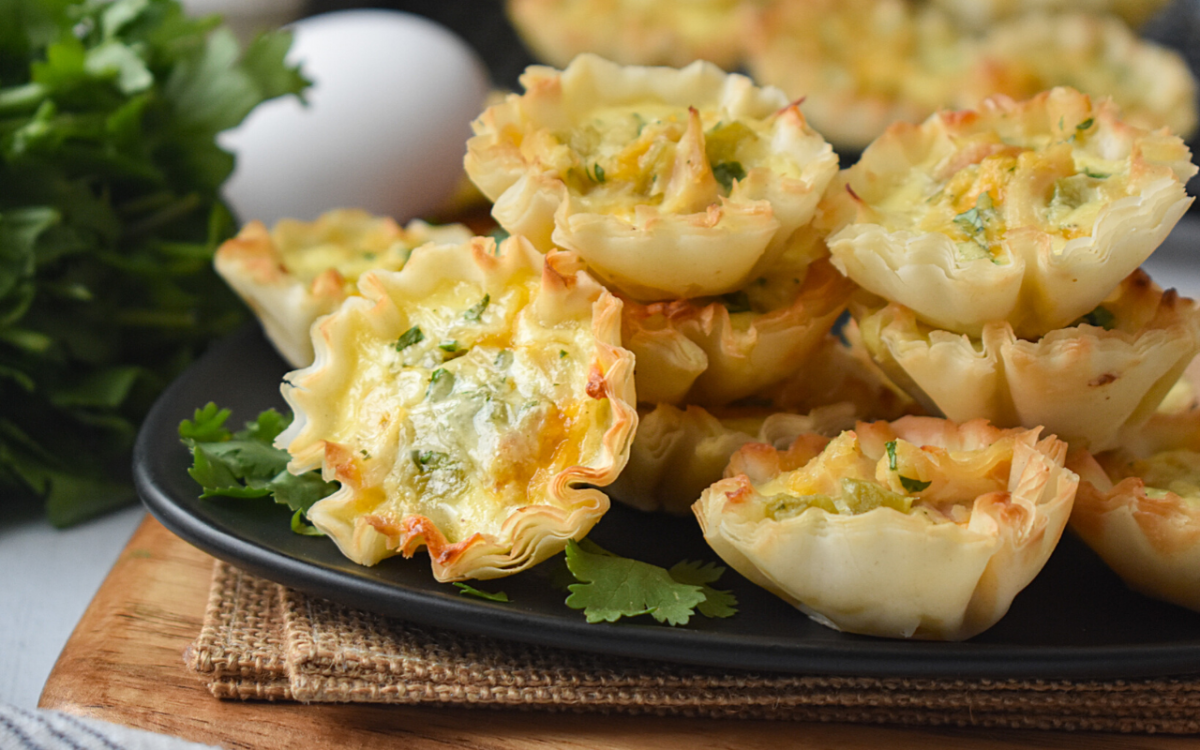 Image: Chicken Chile Cheese Quiche Cups.