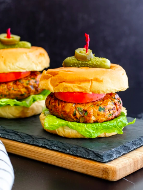 Taco Burger on a stone slab, perfect for Super Bowl Recipe Roundup