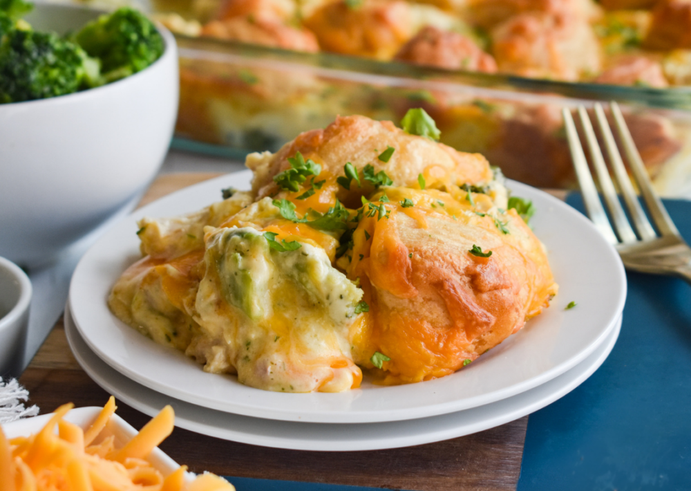 Cheesy Chicken & Broccoli Biscuit Bake