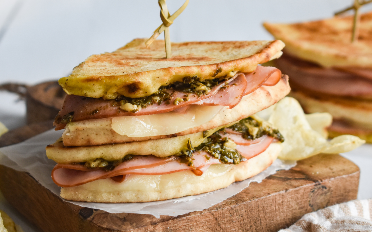 Photo: Pesto Ham and Cheese Pita Sandwiches