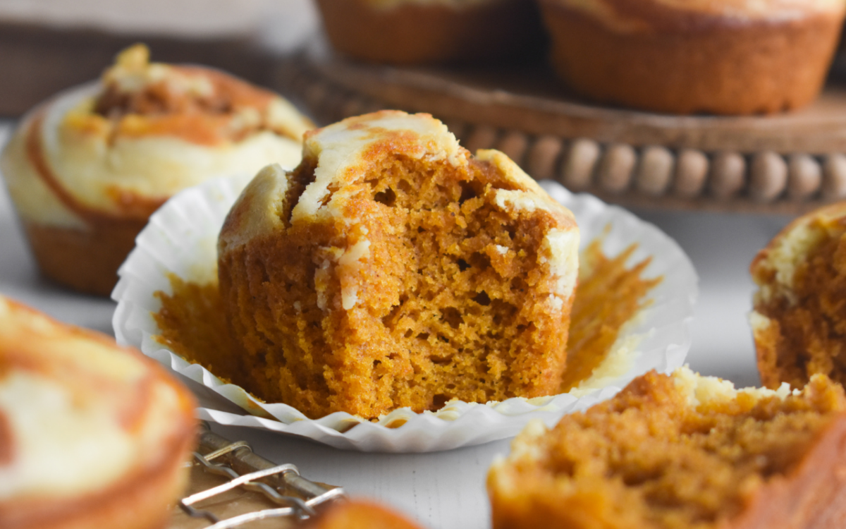 Photo: Pumpkin & Cream Cheese Swirl Muffins