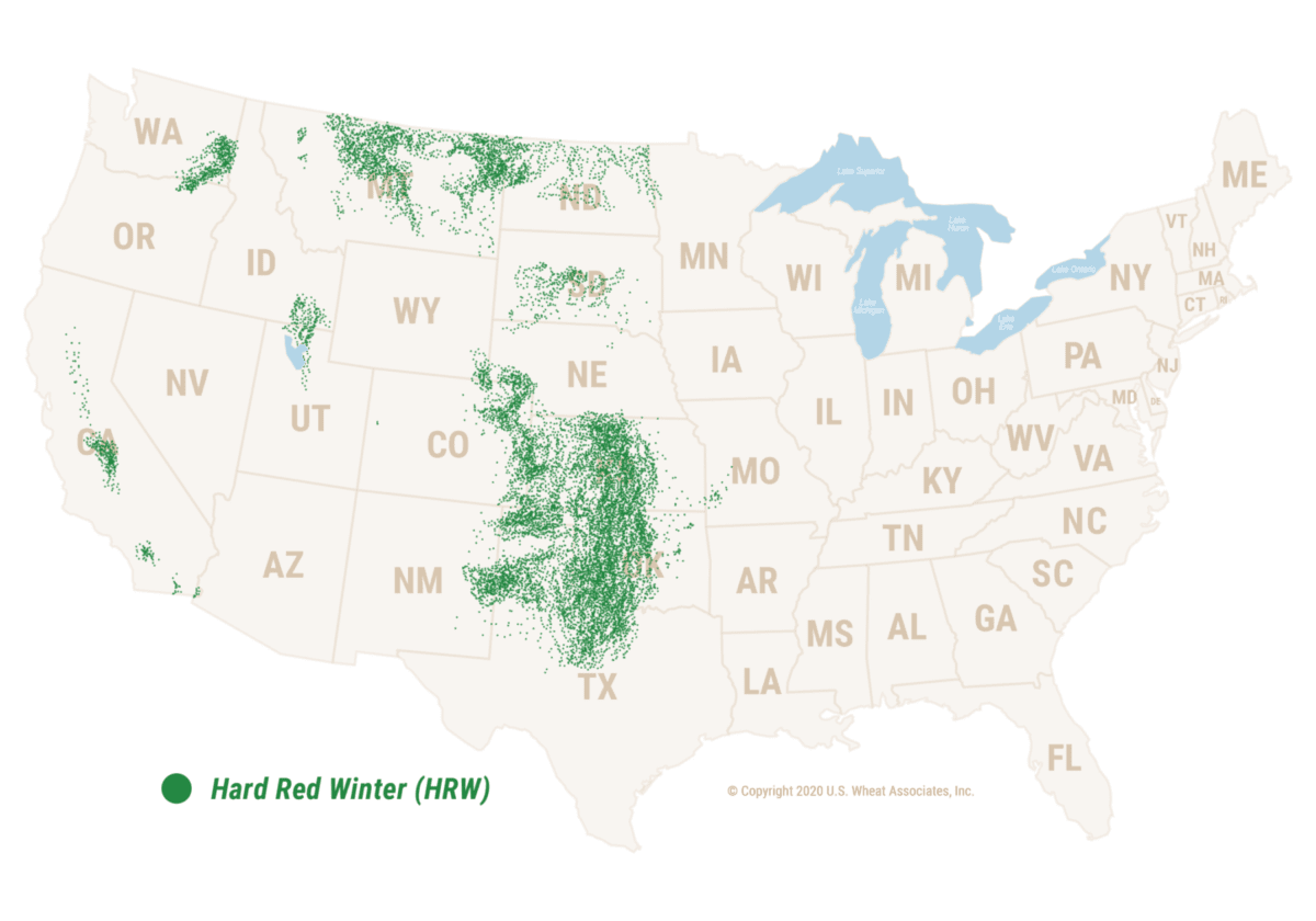 Image: hard red winter wheat map.