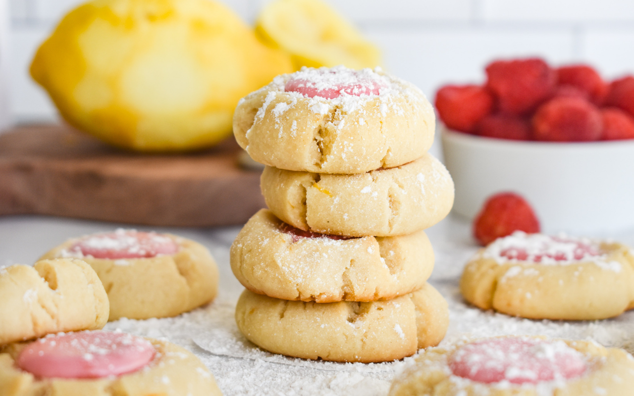 Image: Pink Lemonade Thumbprint Cookies.