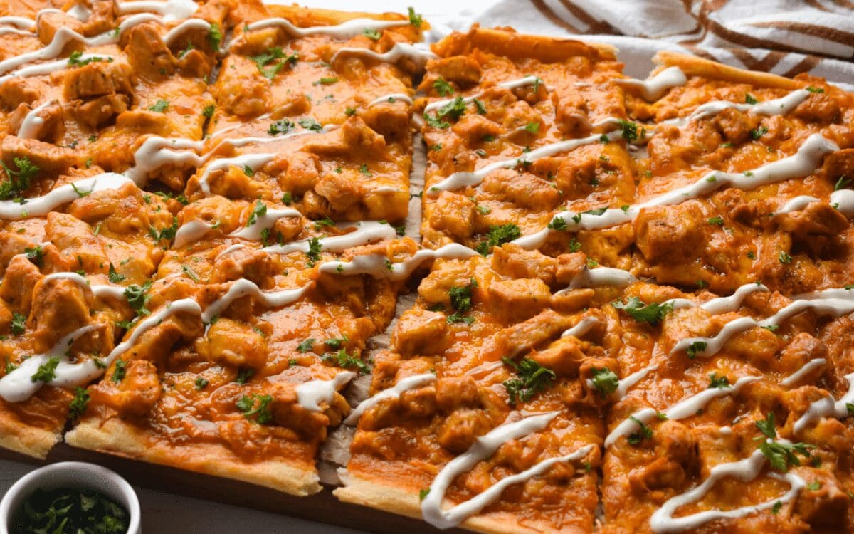 Image: Buffalo Chicken Pizza.
