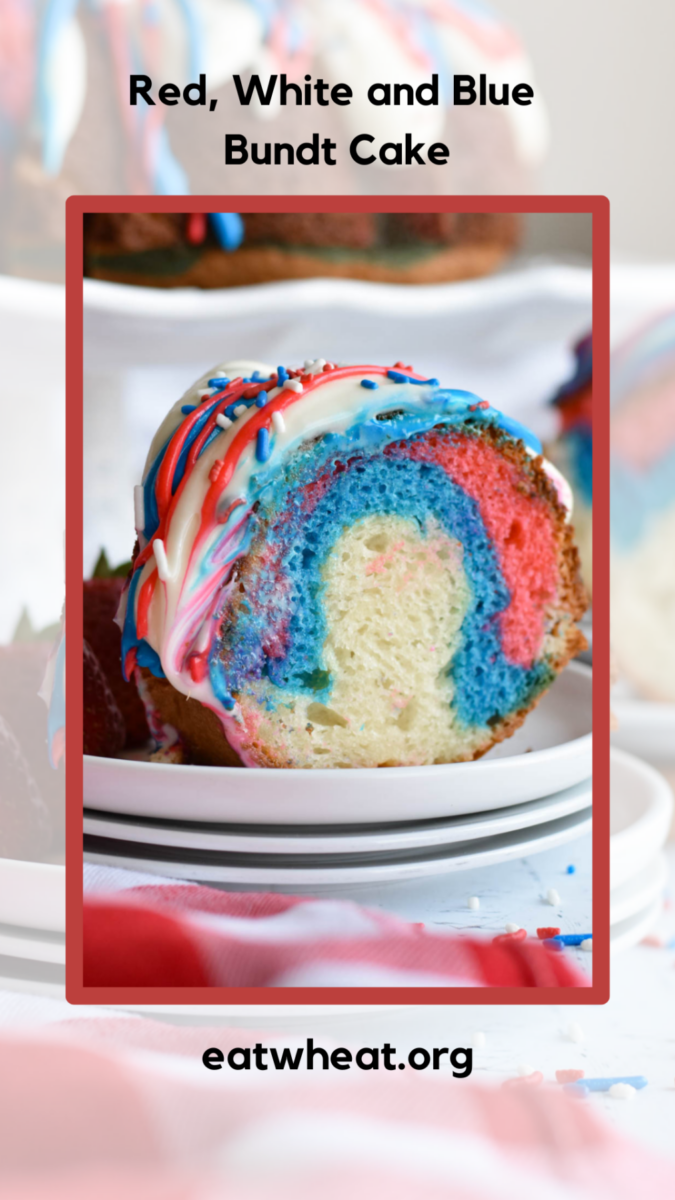 Red, White and Blue Bundt Cake.