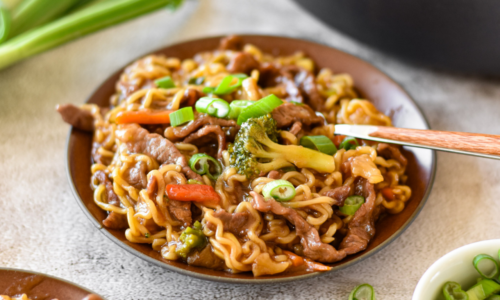 Image :Asian Beef and Noodles.