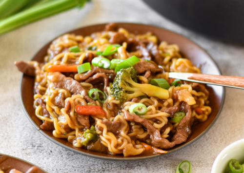 Image :Asian Beef and Noodles.